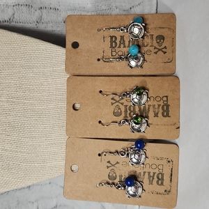 Handmade Silver Colored Sea Turtle Earrings